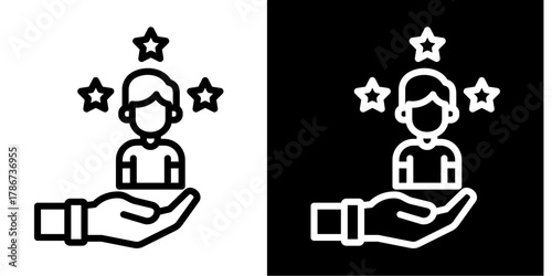 Costumer  Icon Set White Style Collection