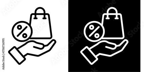 Shopping Bag  Icon Set White Style Collection