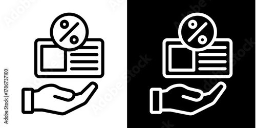 Coupon  Icon Set White Style Collection