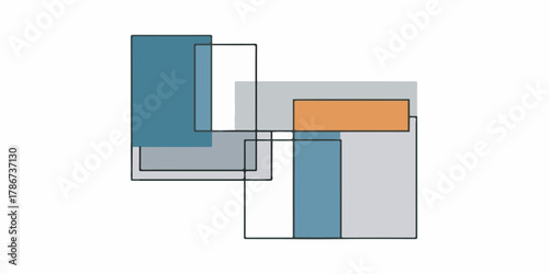 Minimal Geometric Rectangle Shape Outline Design