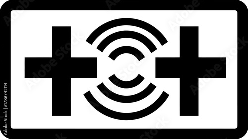 Wireless medical alert symbol for healthcare communication, emergency services, and patient monitoring systems icon