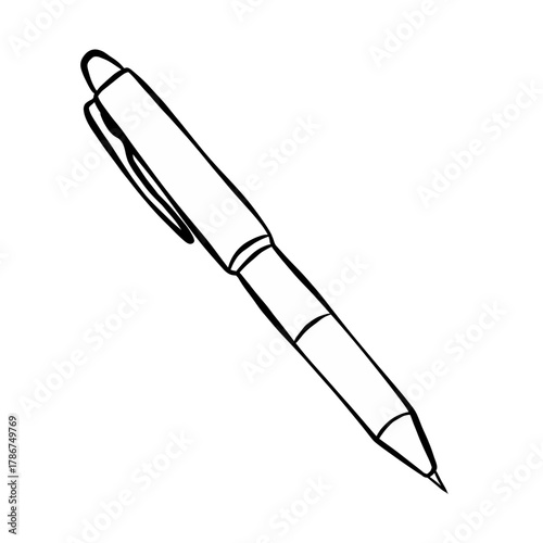 Line pen isolated on white