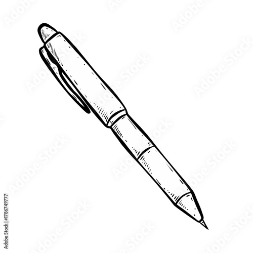 Sketch fountain pen isolated on white