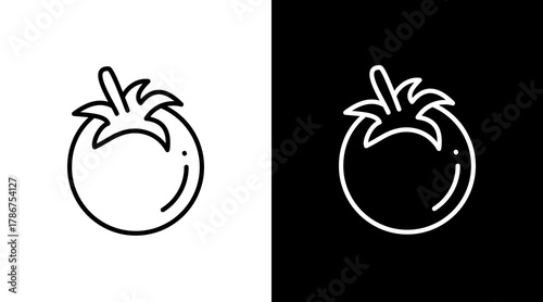 Tomato  White Icon Set Design
