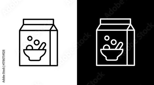 Cereal  White Icon Set Design