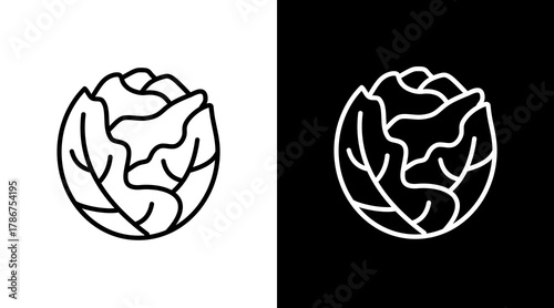 Cabbage  White Icon Set Design