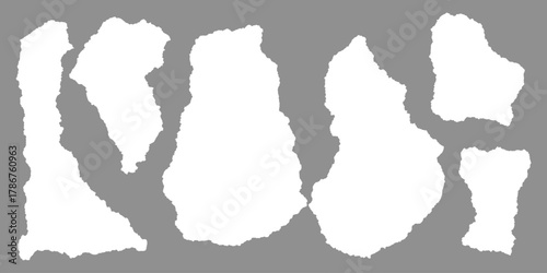 set of paper rip texture background