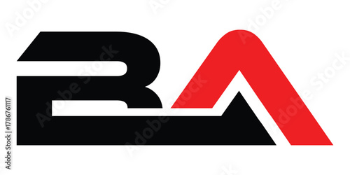 abstract creative ba letter logo design art.