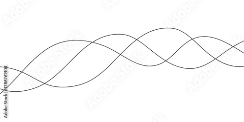 abstract creative black three wave curve line design background vector illustration.