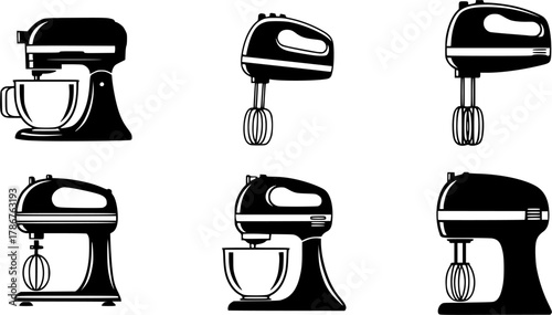 Mixer, Mixer silhouettes, Kitchen mixer silhouette, Stand mixer, Hand mixer, Kitchen electric mixer, Kitchen aid mixer, Mixer icon, Mixer bundle set