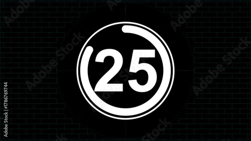 Circle countdown timer  animation from 30 to 0 second animation on black background with alpha channel, 30 second countdown timer, special offers on promotional materials. Countdown video 4k video