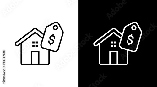 Price Tag  White Icon Set Design
