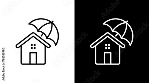 Insurance  White Icon Set Design
