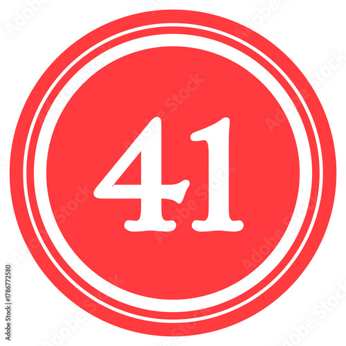 Red circular design with number '41' at the center