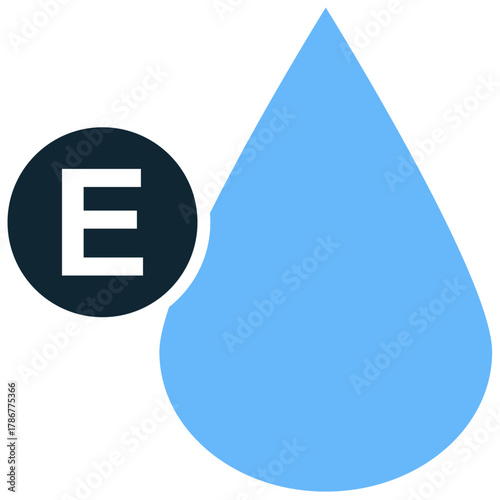 Vitamin E Icon Vector Ideal for health, dietary, supplement, and skincare product design, and graphics related to essential nutrients and antioxidants.
