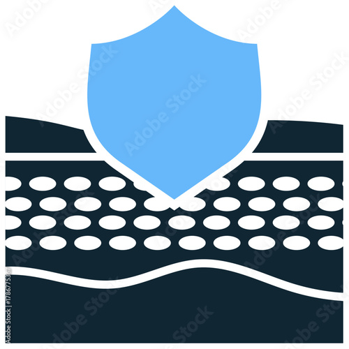 Skin Protection Icon Vector Ideal for sun care, cosmetic defense, skincare products, health awareness campaigns, and product packaging design.