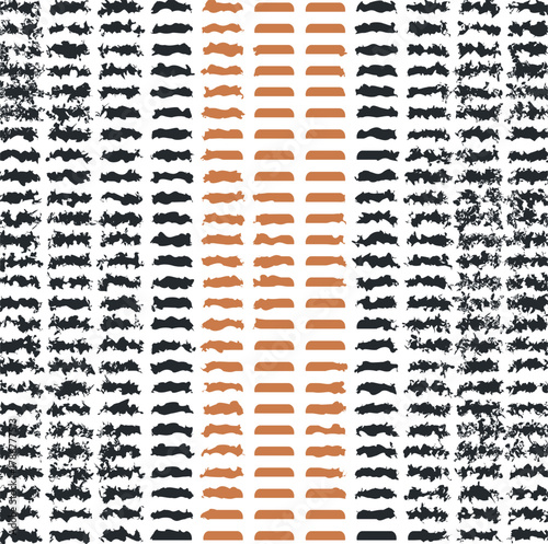 The flat figures are partially distorted at the sides of the image. In the center, they resemble gold bars.