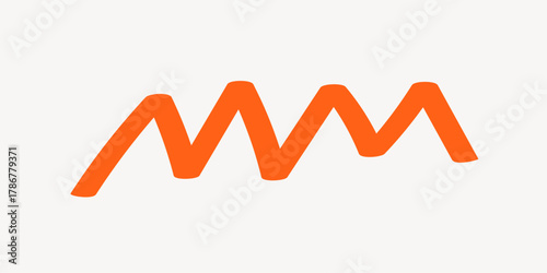 Orange zig zag line clipart vector