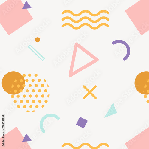 Cute geometric memphis background vector