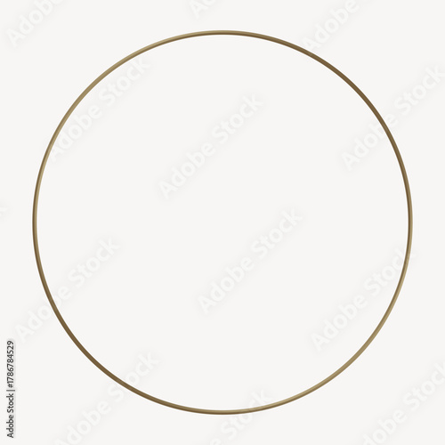 Round gold frame vector
