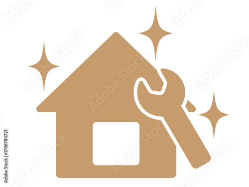 家のリフォームの工事のシルエット