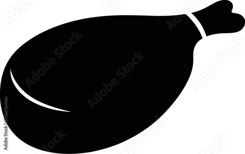 Black chicken leg silhouette meat food