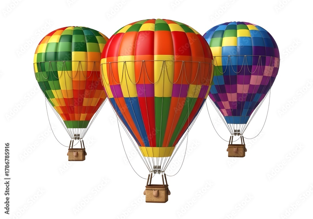 Fototapeta premium Hot air balloons with colorful pattern