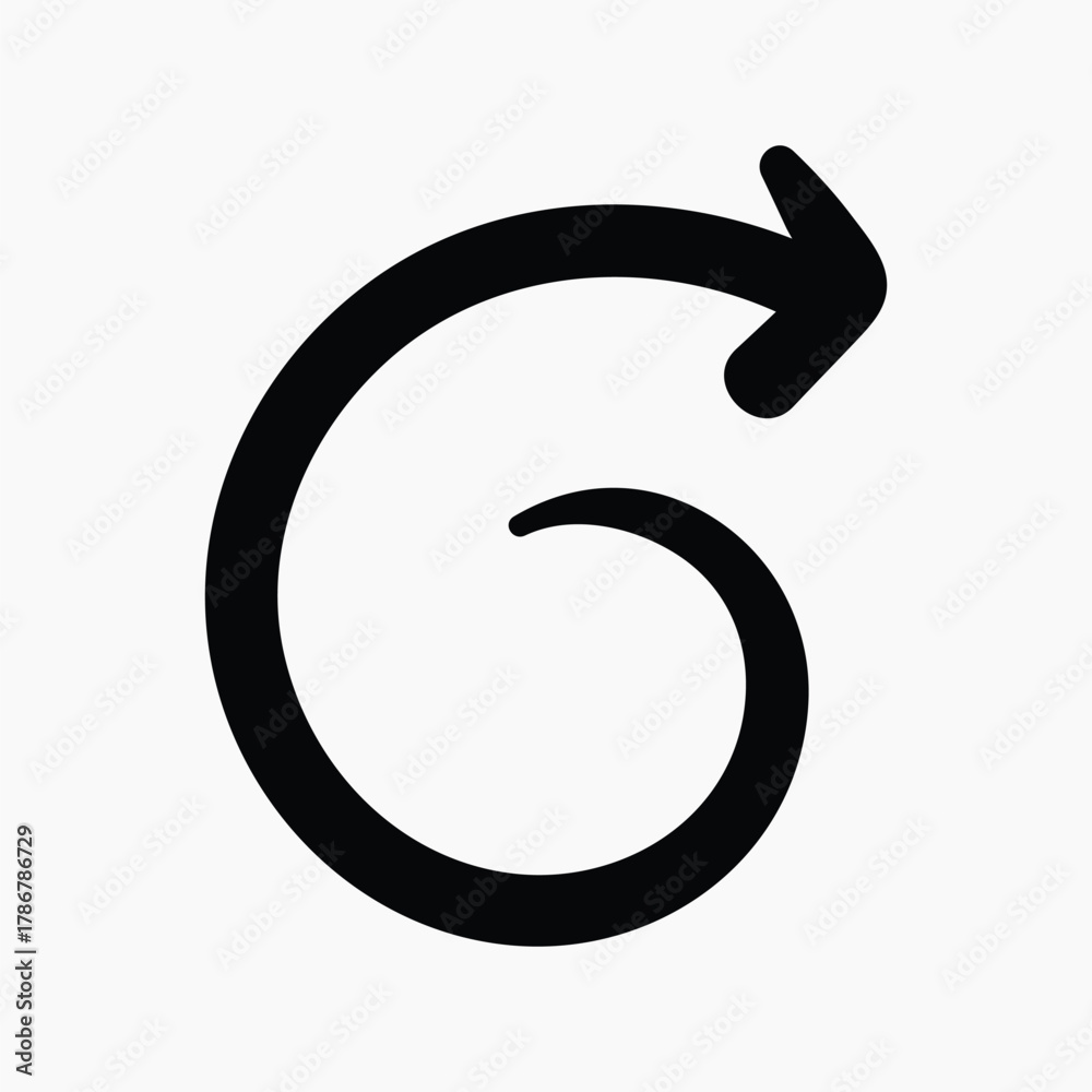 Fototapeta premium Curved arrow symbol illustration vector