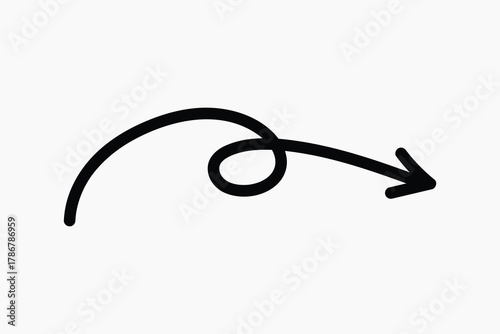 Curved arrow with loop illustration vector