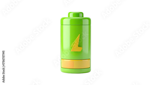 Green battery with yellow lightning bolt icon