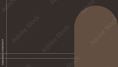 Brown arch shape frame vector