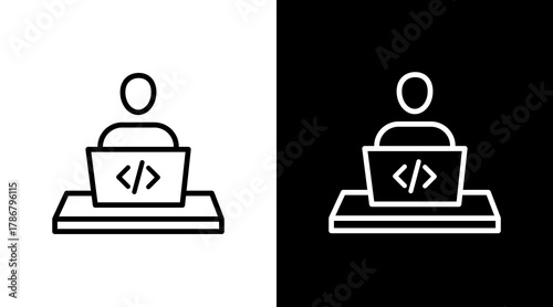 Software Developer  White Icon Set Design