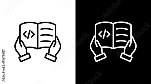 Coding Literacy  White Icon Set Design