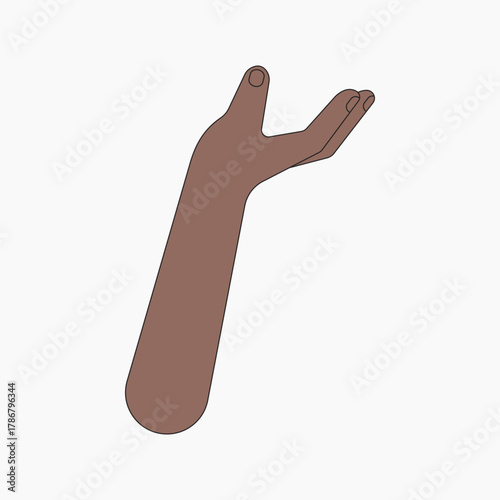 Black presenting hand, gesture flat collage element vector