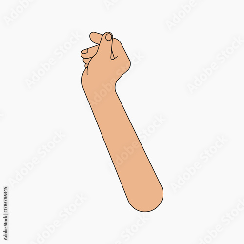 Mini heart hand sign, gesture collage element vector