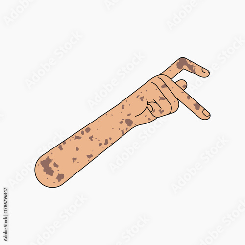 Vitiligo half-heart hand sign, flat collage element vector