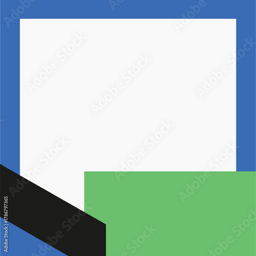 Blue frame collage element vector