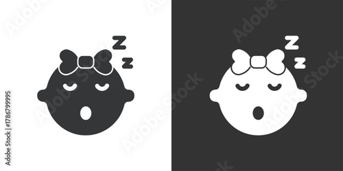 Sleeping Baby icon. Solid glyph series icon