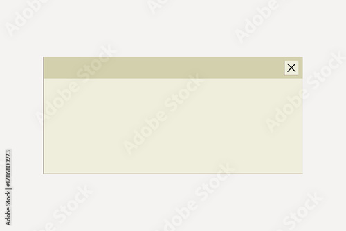 Beige pop-up window frame element vector