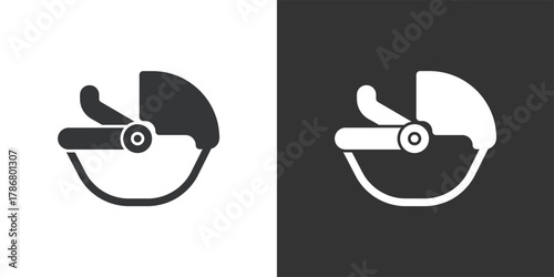 Baby basket icon. Solid glyph series icon