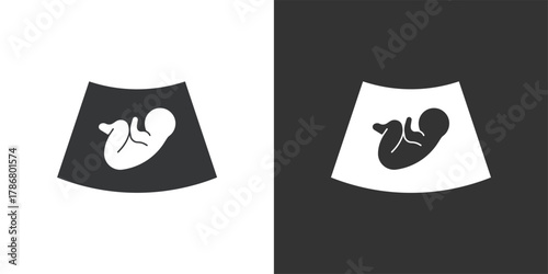 Fetal Ultrasound icon. Solid glyph series icon