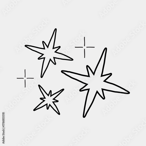 Minimalist starburst line art vector