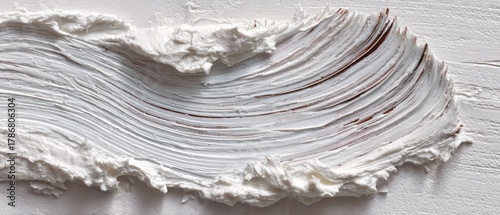 White textured stroke with subtle brown underneath