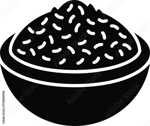 Aussie style fried rice dish icon with asian ingredients