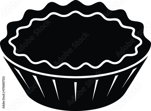 Mini quiche icon with colorful ingredients and crust