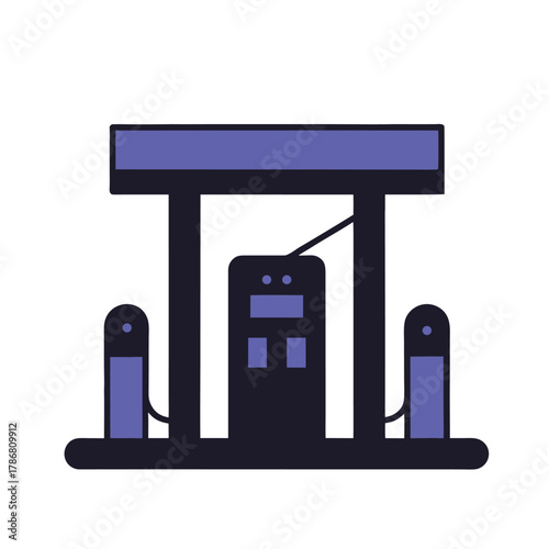 Gas station vector illustration.