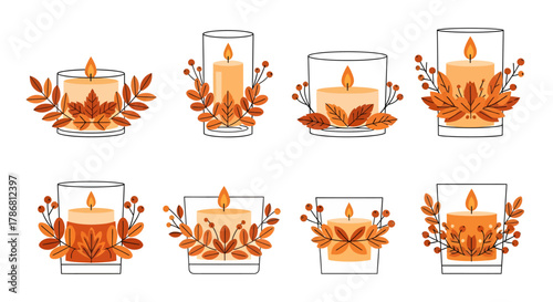 Autumnal Candle Collection Warm Glow and Seasonal Accents