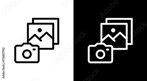 Photography  White Icon Set Design