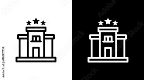 Hotel  White Icon Set Design