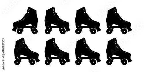 Roller skate silhouette vector illustration